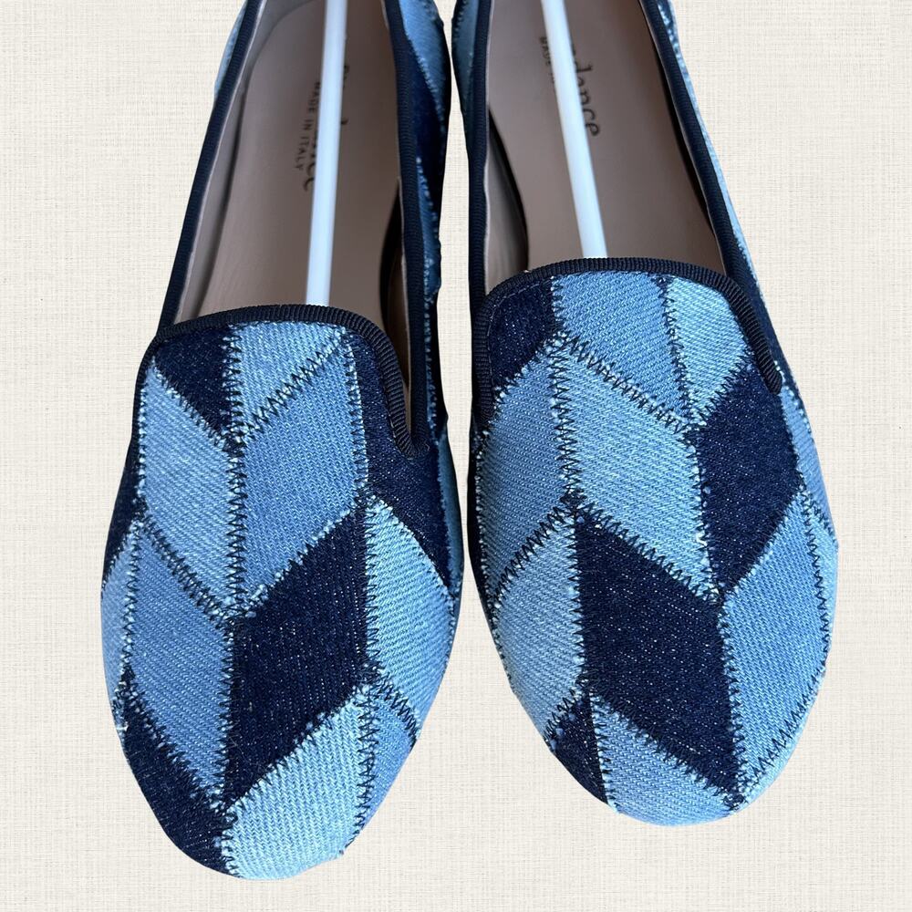 Sundance Denim Shades Loafers Navy Blue Patchwork EU 40 US 8.5 NWB - Picture 5 of 9